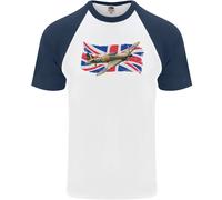 Fruit of the Loom Hawker Hurricane T-Shirt Baseball Uomo Union Jack