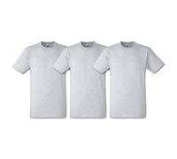 Fruit of the Loom - Heavy Cotton Tee Shirt 3 pack, T-shirt da uomo, colore grigio, taglia Small