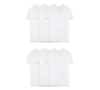Fruit of The Loom Herren Stay-Tucked V-Neck T-Shirt, White (6 Pack), X-Groß (6er Pack)