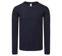Fruit of the Loom Iconic 150 Classic - Maglietta a maniche lunghe, Marina profonda, M