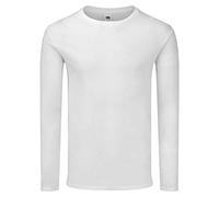 Fruit of the Loom Iconic 150 Classic - T-Shirt a maniche lunghe, bianco, M