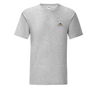 Fruit of the Loom Iconic 150 - Maglietta con piccolo logo vintage sul petto, colore: grigio mélange - logo vintage piccolo, taglia: 2XL, Grigio screziato - Logo vintage Small