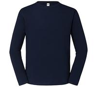 Fruit of the Loom Iconic 195 Ringspun Premium - Maglietta a maniche lunghe da uomo, Navy scuro, S