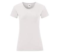 Fruit of the Loom - Iconic - Maglietta a Maniche Corte - Donna (L) (Bianco)