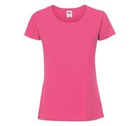 Fruit of the Loom - Iconic - Maglietta a Maniche Corte - Donna (L) (Fucsia)
