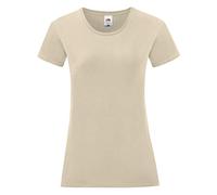Fruit of the Loom - Iconic - Maglietta a Maniche Corte - Donna (XS) (Beige)