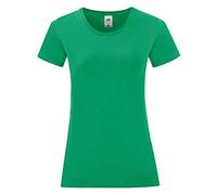 Fruit of the Loom Iconic Maglietta Maniche Corte Donna (2XL) (Verde Acceso)