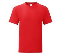 Fruit of the Loom Iconic Maglietta Maniche Corte Uomo (M) (Rosso)