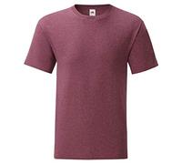 Fruit of the Loom Iconic T - Maglietta da uomo, taglia S - 5XL, confezione da 3 Borgogna mélange M