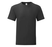 Fruit of the Loom Iconic T Uomo T-Shirt Nero 100% Cotone Slim Fit