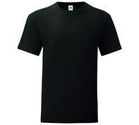 Fruit of the Loom Iconic T Uomo T-Shirt Nero S 100% Cotone Slim Fit