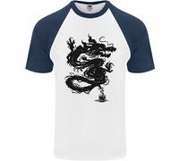 Fruit of the Loom Ink Dragon T-Shirt Baseball Uomo Manica Corta Cotone
