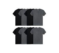 Fruit of the Loom Intimo Leggero in Misto Cotone Attivo Canottiera, Crew-Set di 8 Pezzi, Nero/Grigio, L Uomo
