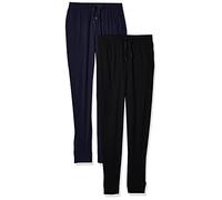 Fruit of the Loom Jersey Knit Jogger Sleep Pant (1 And 2 Packs) Pantaloni Pigiama, Nero/Blu Marino, X-Large Alto Uomo