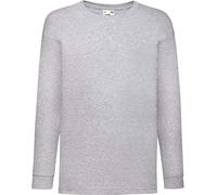 Fruit Of The Loom Kids per bambini a maniche lunghe t-shirt grigio melange 5 - 6 anni