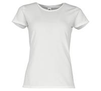 Fruit of the Loom Ladies Iconic 195 - Maglietta da donna attillata in cotone pettinato, girocollo, maglietta basic con cuciture laterali, bianco, M