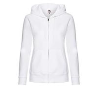Fruit of the Loom Lady-fit Premium 70/30 Felpa con cappuccio, bianco, XL