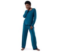 Fruit of the Loom Long Sleeve Tee And Pant 2 Piece Sleep Set Pigiama, Mare Scuro, XL Donna