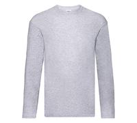 Fruit Of The Loom Long Sleeve Valueweight Tee Maglia, Uomo, Grigio (Heather Grey), Small