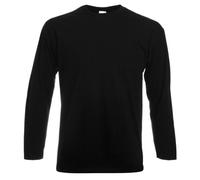 Fruit Of The Loom Long Sleeve Valueweight Tee Maglia, Uomo, Nero, X-Large