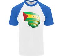 Fruit of the Loom Maglia Baseball Uomo a Maniche Corte Flag Sao Tome e Principe