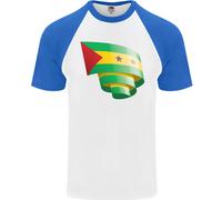 Fruit of the Loom Maglia Baseball Uomo a Maniche Corte Flag Sao Tome e Principe