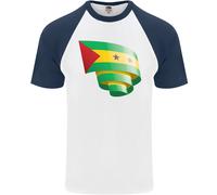 Fruit of the Loom Maglia Baseball Uomo a Maniche Corte Flag Sao Tome e Principe