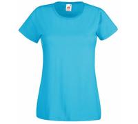 Fruit of the Loom - Maglia Manica Corta - Donna (M) (Azzurro)