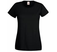 Fruit of the Loom - Maglia Manica Corta - Donna (S) (Nero)
