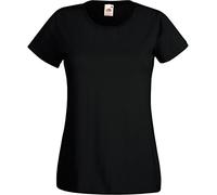 Fruit Of The Loom - Maglia Manica Corta - Donna (XL) (Nero)