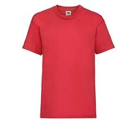 Fruit of the Loom - Maglietta 100% Cotone - Bambini (Confezione da 2) (12-13anni (86cm Torace)) (Rosso)