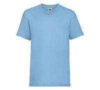 Fruit of the Loom - Maglietta 100% Cotone - Bambini (Confezione da 2) (9-11anni (81 cm Torace)) (Azzurro Cielo)