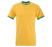 Fruit of the Loom - Maglietta 100% Cotone - Uomo (S) (Girasole/Verde Kelly)