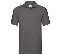 Fruit of the Loom SS035M Maglietta Polo, Grigio (Heather Grey), Large Uomo