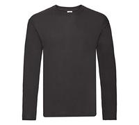 Fruit of the Loom Maglietta a maniche lunghe da uomo Nero 4XL