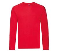 Fruit of the Loom Maglietta a maniche lunghe da uomo Red XXL