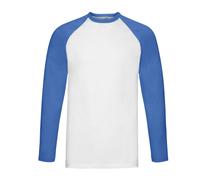 Fruit of the Loom Maglietta Baseball Contrasto Manica Lunga Uomo (RW9894)
