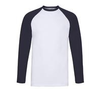 Fruit of the Loom Maglietta Baseball Contrasto Manica Lunga Uomo (RW9894)