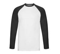 Fruit of the Loom Maglietta Baseball Contrasto Manica Lunga Uomo (RW9894)