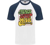 Fruit of the Loom Maglietta Baseball Uomo S/S Cotone Collo Rotondo Flower Power