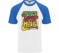 Fruit of the Loom Maglietta Baseball Uomo S/S Cotone Collo Rotondo Flower Power