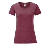 Fruit of the Loom - Maglietta da donna Bordeaux Chiné XL