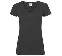 Fruit of the Loom - Maglietta da donna con scollo a V Nero XL