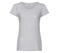 Fruit of the Loom, maglietta da donna in cotone, a maniche corte, colore grigio X-Small