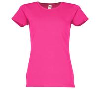 Fruit of the Loom - Maglietta da donna, taglia S - XXL fucsia M