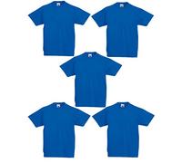 Fruit of the Loom, Maglietta da ragazzo, 61-019-0, confezione da 5, Blu reale, 7-8 Anni