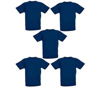 Fruit of the Loom, Maglietta da ragazzo, 61-019-0, confezione da 5, Marina Militare, 7-8 Anni