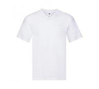 Fruit of the Loom, Maglietta da uomo con scollo a V, bianco, L