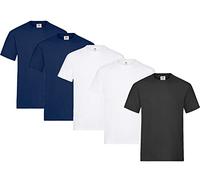 Fruit of the Loom - Maglietta da uomo, confezione da 5 pezzi, in cotone pesante, M, L, XL, XXL, 3XL, diversi colori, XXXL