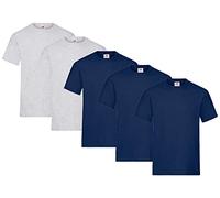 Fruit of the Loom - Maglietta da uomo, confezione da 5 pezzi, in cotone pesante, M, L, XL, XXL, 3XL, diversi colori, M